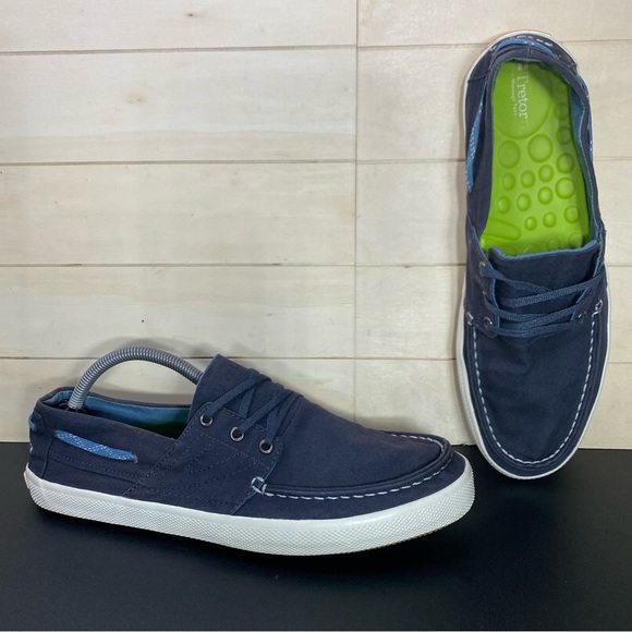 Tretorn Otto Boat Shoes Men's Size 10 Blue Canvas Loafers - Picture 11 of 11